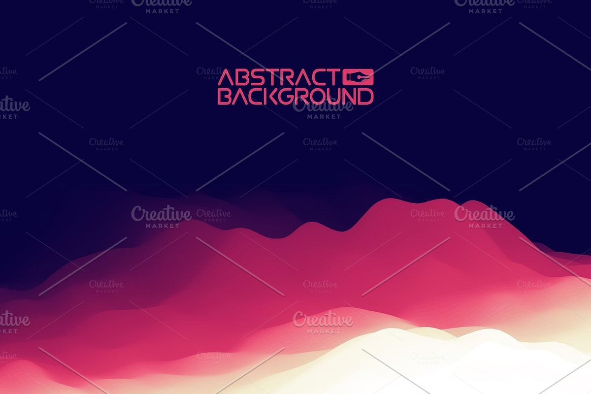 3D landscape Background. Purple Gradient Abstract Vector Illustration.Computer Art Design Template. Landscape with Mountain Peaks in Illustrations - product preview 8