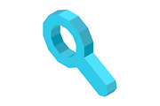 Magnifier icon for designation of search button isolated illustration