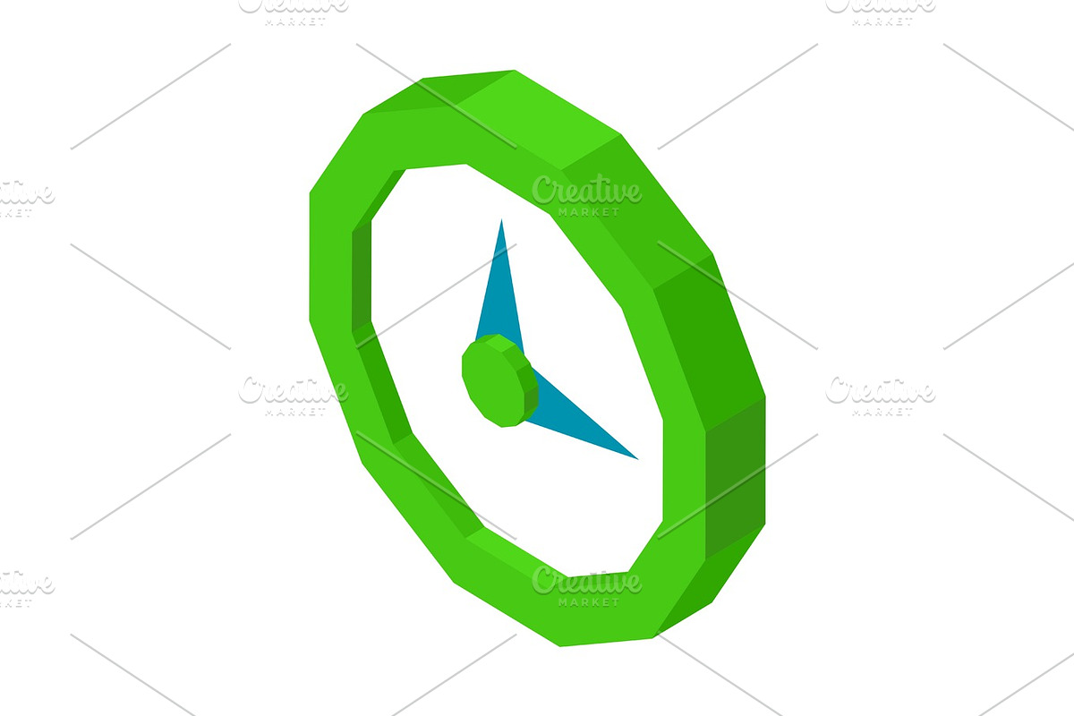 Minimalistic round wall clock icon isolated 3D illustration in Objects - product preview 8