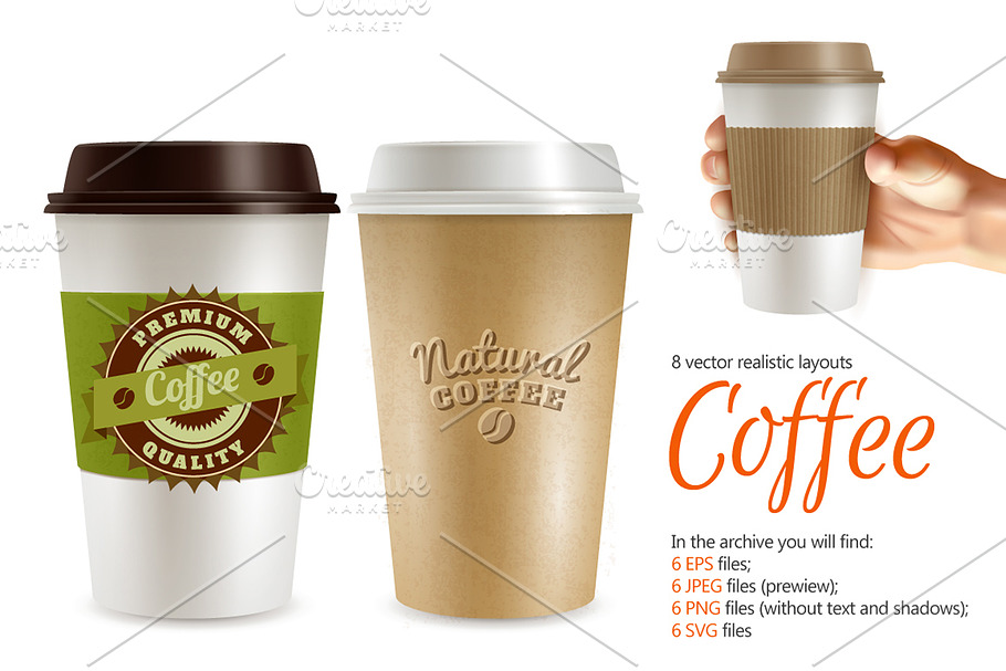 Coffee Cups Set in Objects - product preview 8