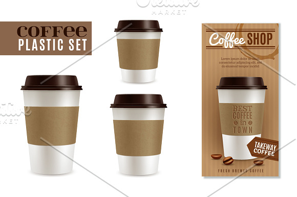 Coffee Cups Set in Objects - product preview 2