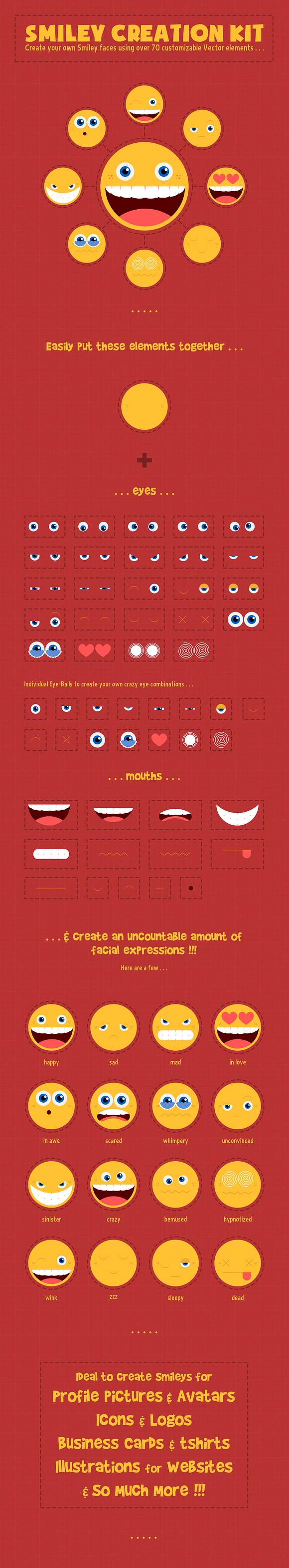 Smiley Creation Kit in Smiley Face Icons - product preview 1