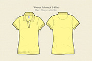 Women Poloneck T-shirt Vector