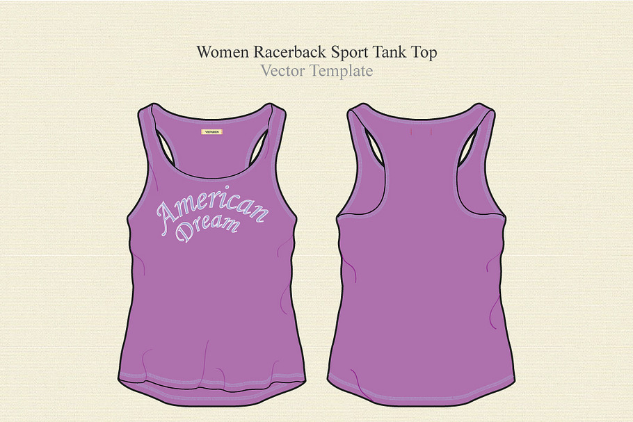 Women Racerback Sport Tank Top in Illustrations - product preview 8