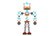 Big Electric Robot with Detectors Illustration