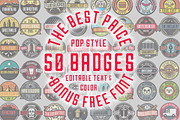 50 Pop Badges + Custom Font