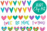 Colorful Heart Clip Art Set