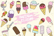 Hand Drawn Cute Ice Cream Set