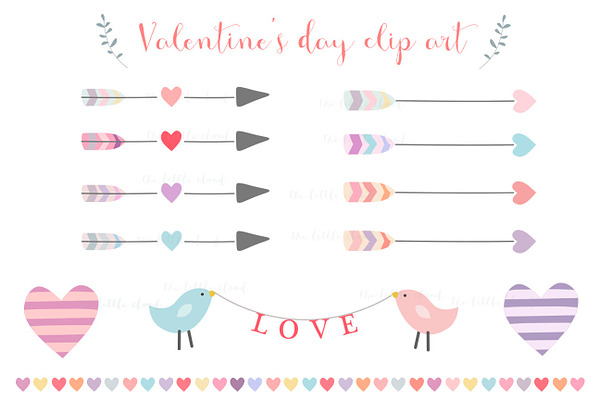 Arrows and hearts love clip art