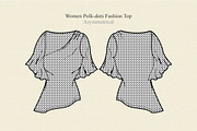 Women Polka Dots Fashion Top