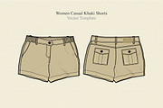 Women Casual Khaki Shorts