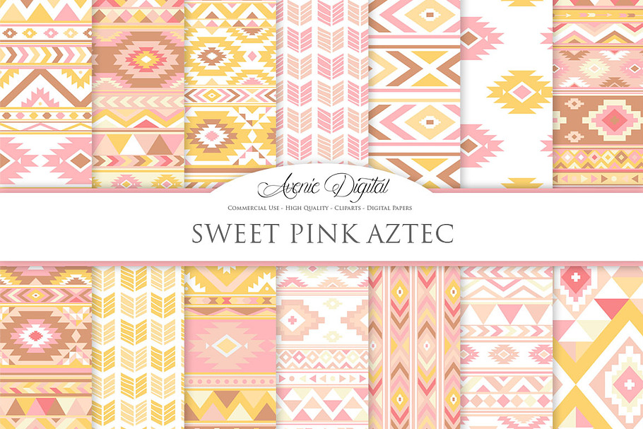 Sweet Aztec Digital Paper in Textures - product preview 8