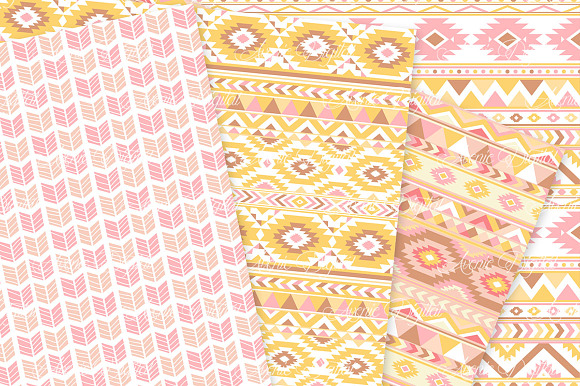 Sweet Aztec Digital Paper in Textures - product preview 3