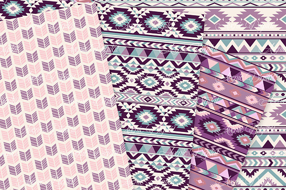 Purple Aztec Digital Paper in Textures - product preview 1