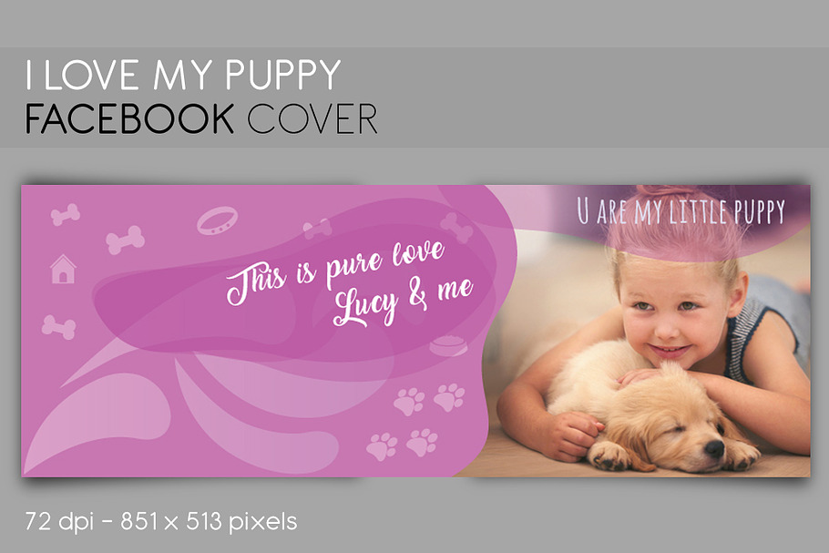 Facebook, Twitter cover MY PUPPY in Facebook Templates - product preview 8