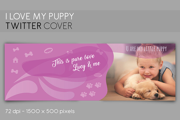 Facebook, Twitter cover MY PUPPY in Facebook Templates - product preview 1