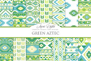 Green Aztec Digital Paper