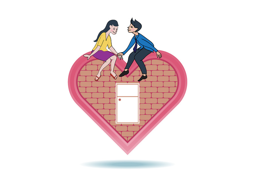 Lover express love on heart shape in Illustrations - product preview 8
