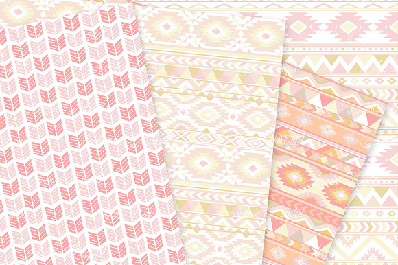 Blush Aztec Digital Paper in Textures - product preview 1
