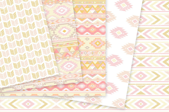 Blush Aztec Digital Paper in Textures - product preview 2