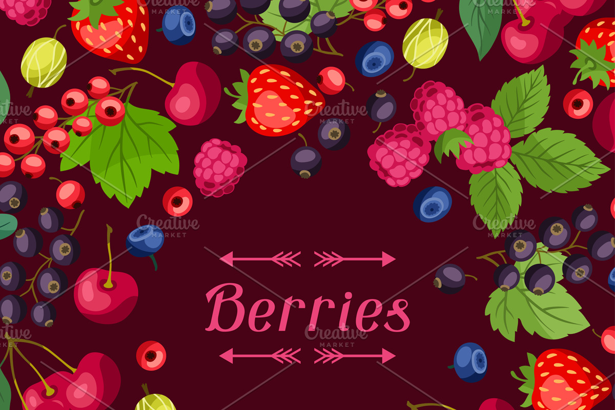 Nature background with berries. in Illustrations - product preview 8