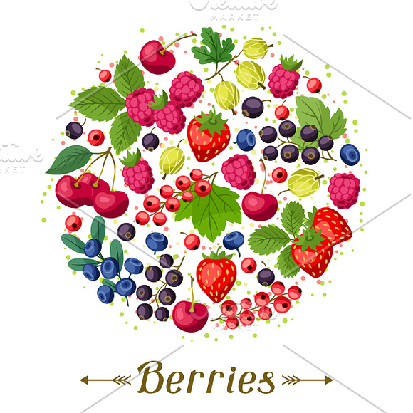 Nature background with berries. in Illustrations - product preview 2