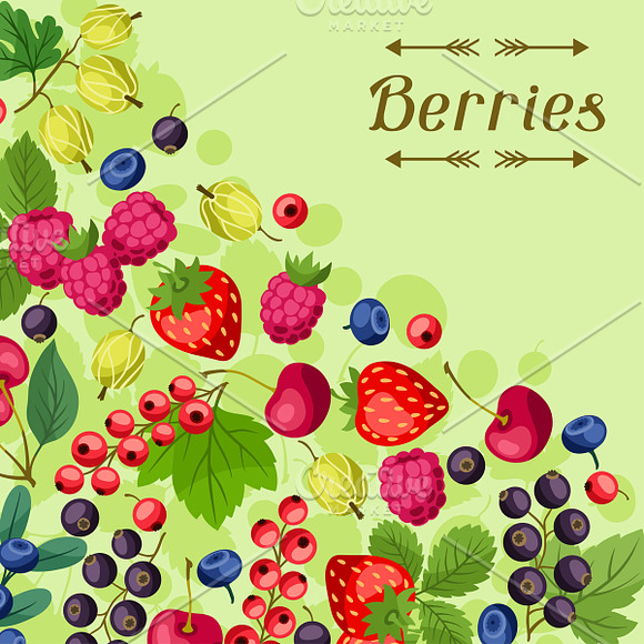 Nature background with berries. in Illustrations - product preview 3