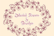 Detailed Flowers & Brushes