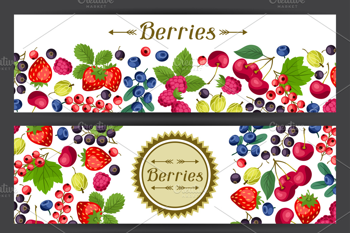 Banners design with berries. in Illustrations - product preview 8