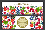 Banners design with berries.