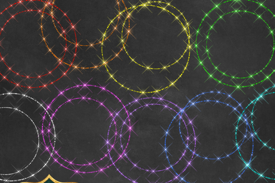 Sparkling Rainbow Circles Clipart