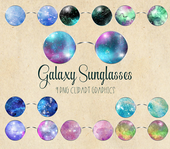 Galaxy Sunglasses Clipart in Objects - product preview 1