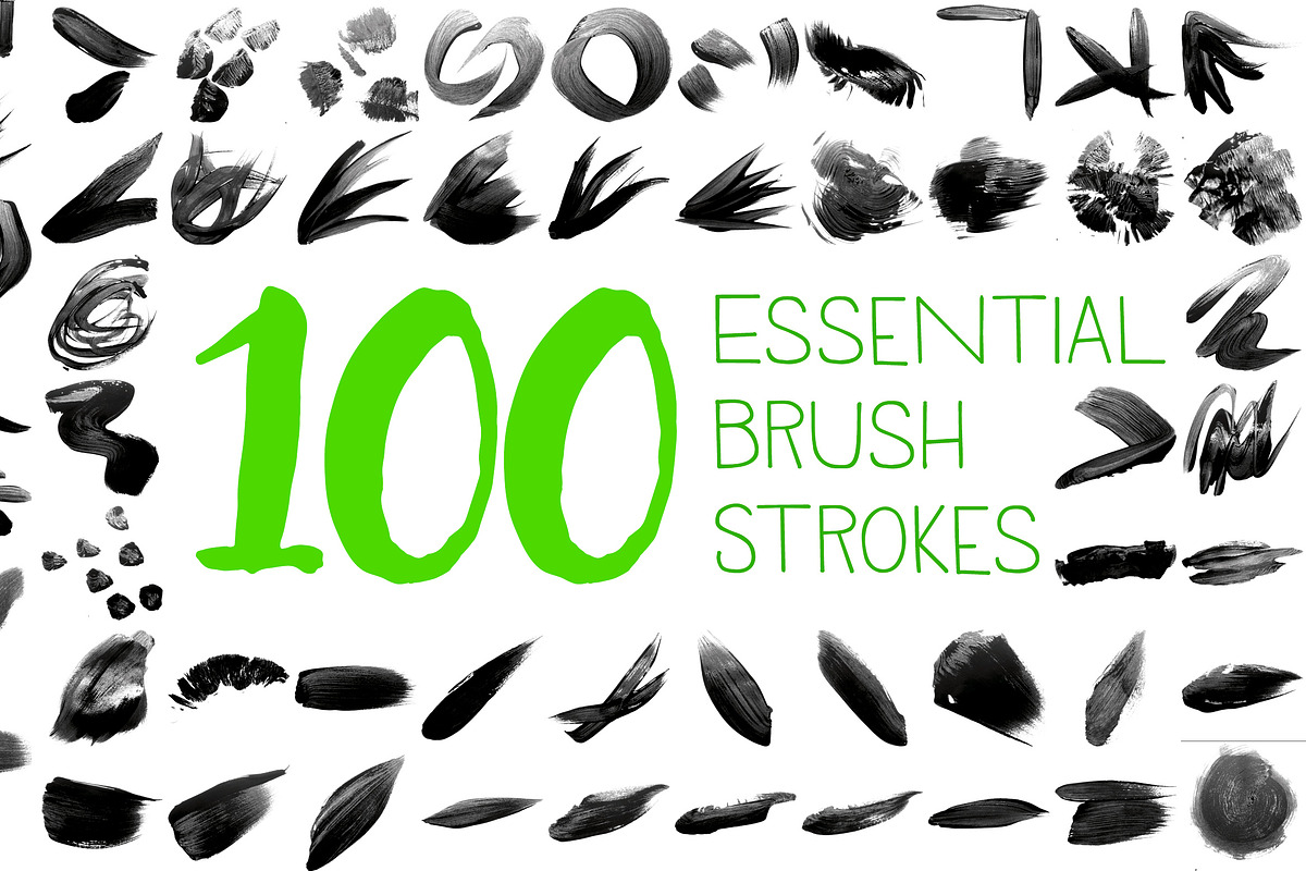 100 Essential Brush Strokes in Photoshop Brushes - product preview 8
