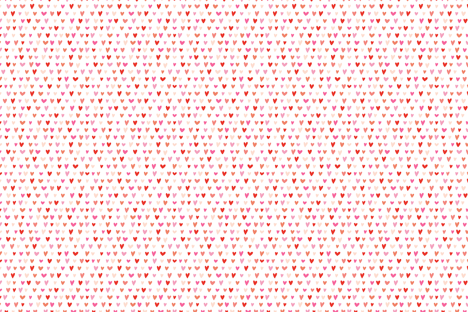 Pink + Peach Hearts Vector Pattern