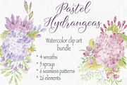 Clip art bundle: pastel Hydrangeas
