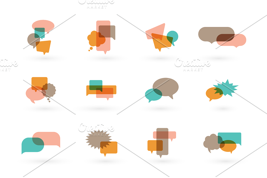 speech bubble icons in Text Message Icons - product preview 8