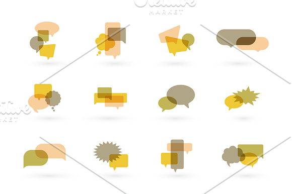 speech bubble icons in Text Message Icons - product preview 1