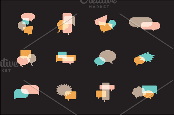 speech bubble icons in Text Message Icons - product preview 3