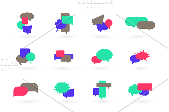 speech bubble icons in Text Message Icons - product preview 4