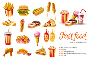 Fast Food Cartoon Set