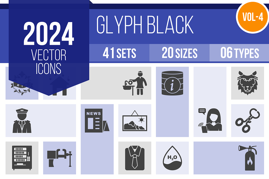 2024 Vector Glyph Icons (V4) in Icons - product preview 8