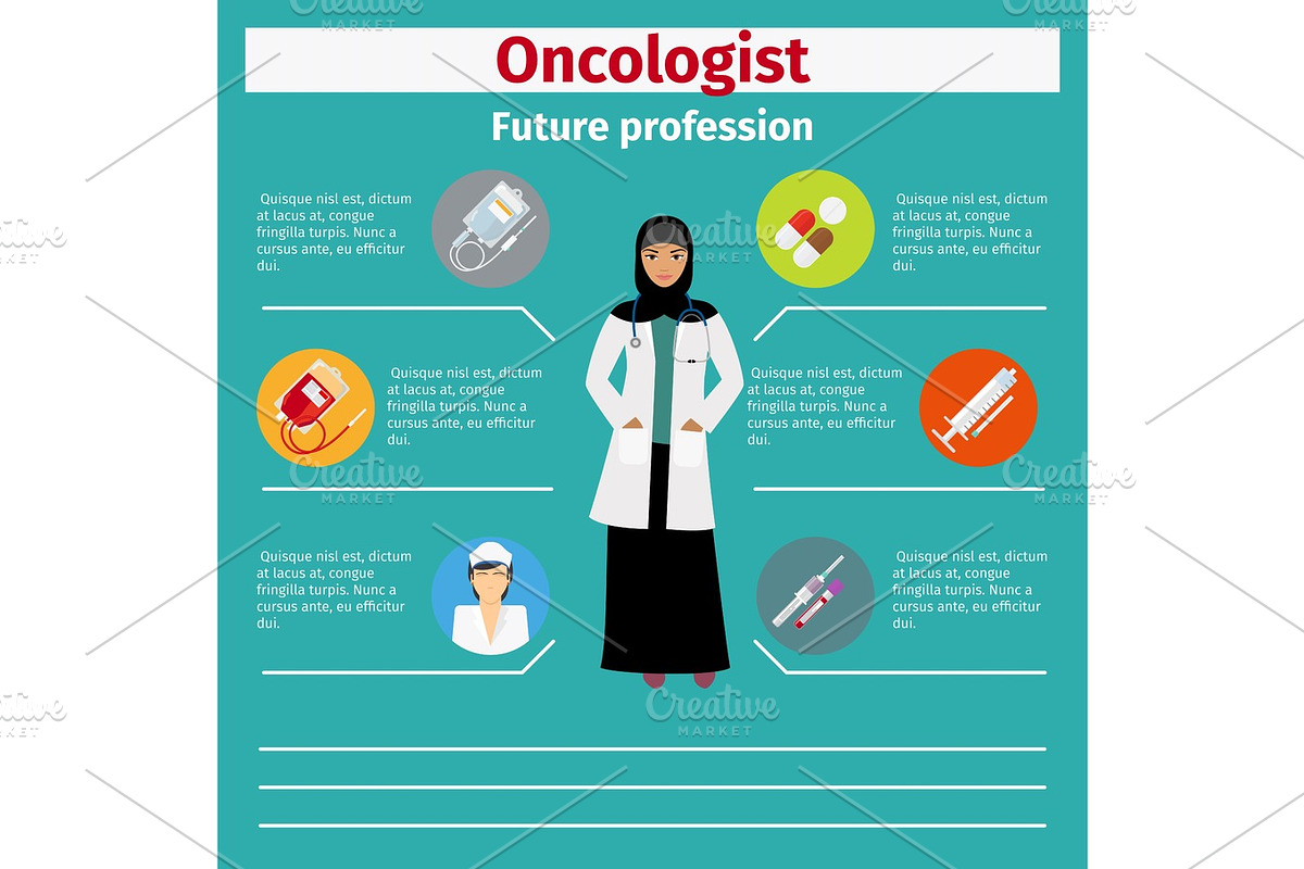 Future profession oncologist infographic in Objects - product preview 8