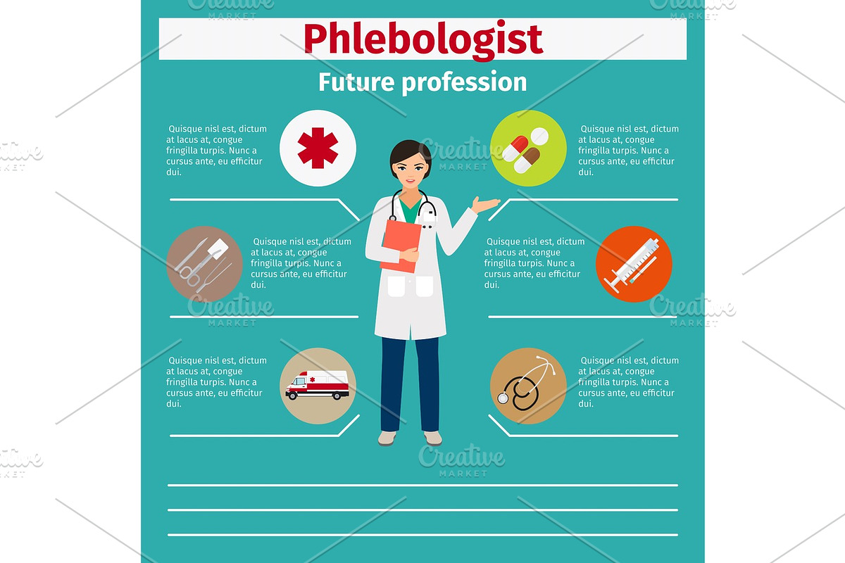 Future profession phlebologist infographic in Objects - product preview 8