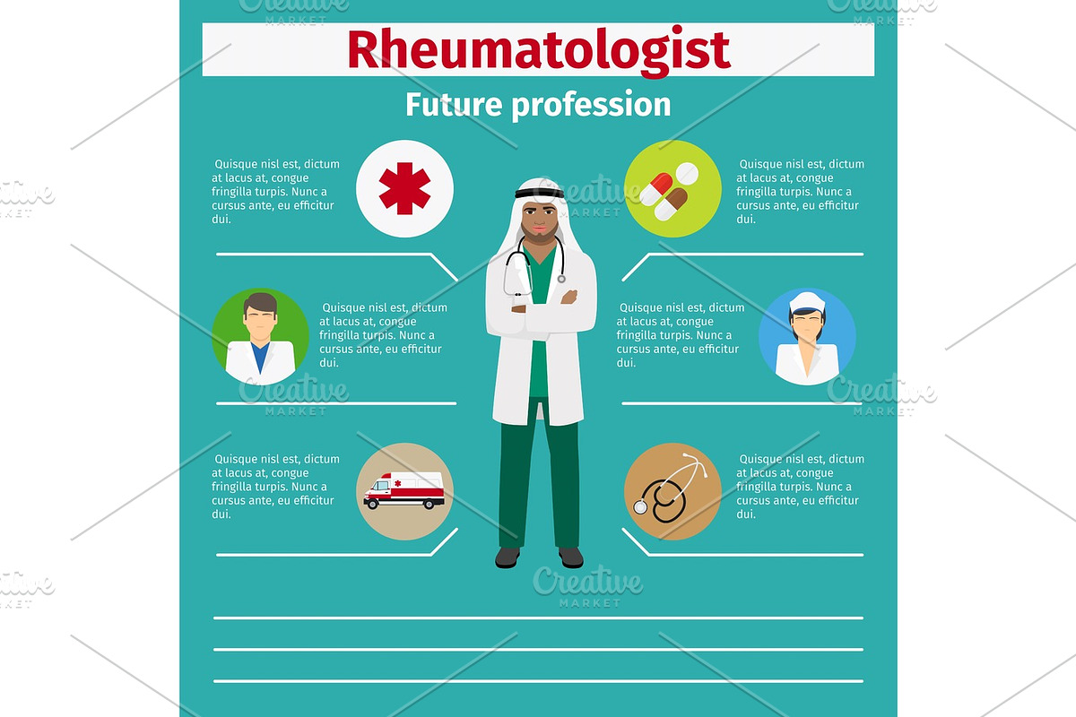 Future profession rheumatologist infographic in Objects - product preview 8