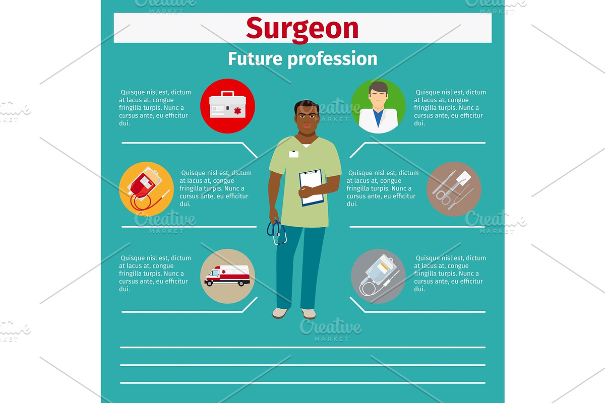 Future profession surgeon infographic in Illustrations - product preview 8