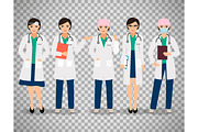 Female doctors on transparent background