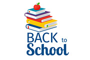 Back to school with books icon
