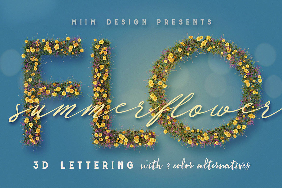 Summer Flower - 3D Lettering