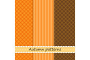 Set of three primitive retro patterns in autumn colors for your decoration