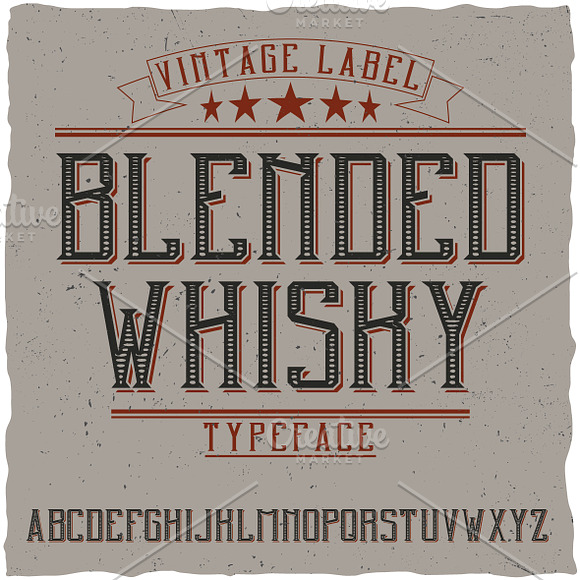 Blended Whisky Label Typeface in Display Fonts - product preview 4
